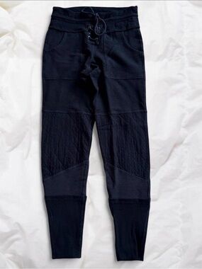 FP Free People Movement Black Quilted / Ribbed Panel Jogger Pants Small